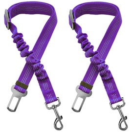 Yiaizhuo 2 Dog Car Harness Seatbelt Seat Belt Leash Travel Accessories Bungee Anti Shock Pet Cat Adjustable Lead Clip Safety Seats Belts Purple