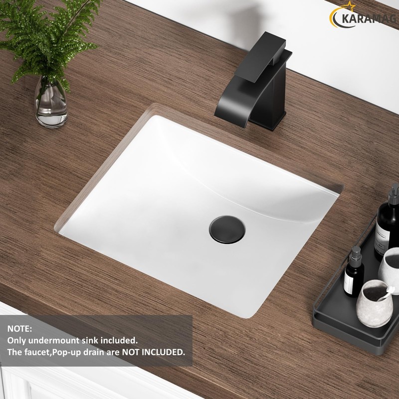KARAMAG 14 Inch Small Undermount Bathroom Sink Rectangle Undermount Sink