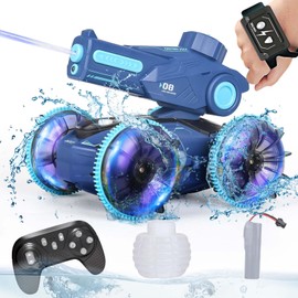 KB KAIBO 3-in-1 Remote Control Car, RC Boat & Water Gun - Amphibious RC Car for Land & Water, Adjustable Speed, Waterproof, Perfect Boys Toys 4-12 Years Old boy Gifts for Pool Beach, Summer Fun-Blue