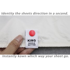 Umttery Bed Sheet Labels for Bedding,Identity The Sheets Direction and Size in Seconds, an Elegant and Easy Solution to Label Sheets, 16 Pack[Mix]
