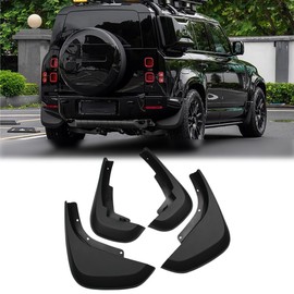YERMAOYI 4PCS Tire Mud Flaps Splash Guards for Landrover Defender 110, Vehicle Wheel Mudflaps Exterior Protector Accessories (Matte Black)