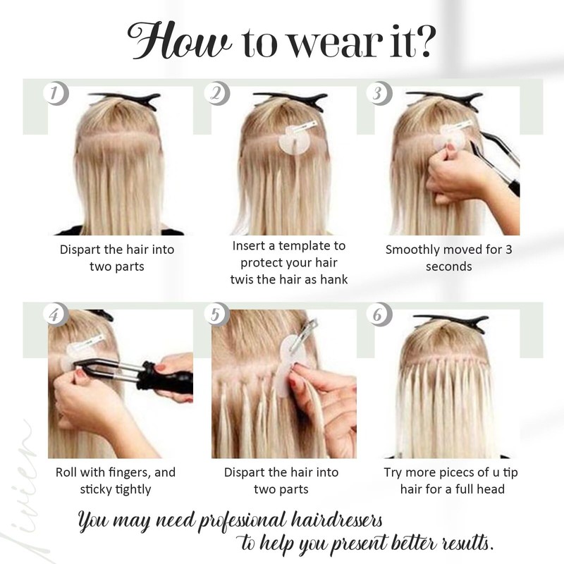 Vivien Bonding Extensions, Real Hair, #1 Black, Keratin Bonding Extensions,