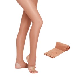 Caplancy Dance Shimmery Convertible Tights Shiny Ballet Tights for Women Girls Daily Dressing Sockings Transition Shaping Pantyhose for Dance Yoga Performance Toast MA