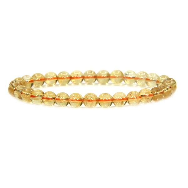 Angelstones Natural AA Grade Citrine Gemstone 6mm Round Beads Stretch