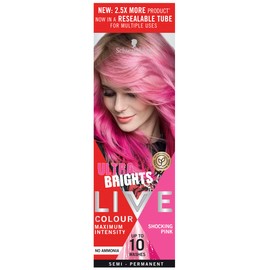 Schwarzkopf LIVE Colour Ultra Brights Shocking Pink,Semi-permanent Hair Colour,Lasts Up to 10 Washes