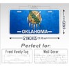 Weathered Metal Oklahoma State Flag License Plate Rustic Americana OK