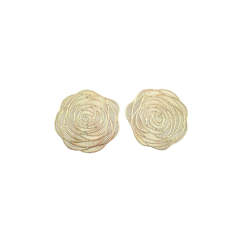 speed mao Fashionable Rose Coasters PVC Insulated Gold Set of