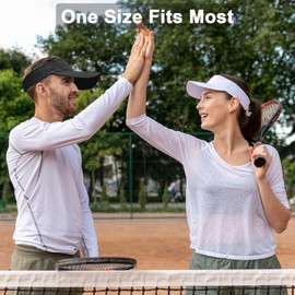 AHLPO Unisex Sonnenkappe Damen Herren, Einstellbar Visor Cap Schirmmütze Atmungsaktiv und Schweißabsorbierend, Sommer Sonnenvisier für Golf Tennis Baseball Radfahren Outdoor (Weiß)