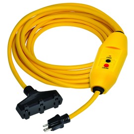 25' Inline GFCI Cord Set with Triple Tap Connector - Tower Manufacturing