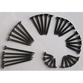 M3.5 (6#) Bugle Flat Head Wood Screws Assortment Drywall Sheetrock Screws Kit 200pcs,Phillips Drive Countersunk Head Self-Tapping Screws,Carbon Steel Black Oxide Finish for Drywall Wood