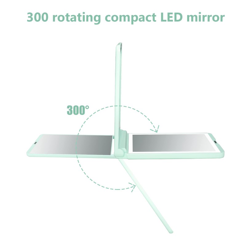 WOBSION Lighted Compact Mirror, Rechargeable Travel Makeup Mirror with Light,1x/3x