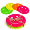 MIJOMA Set of 4 Smile Design Wooden Coasters - Neon