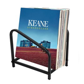 mimzemamz Vinyl Record Storage, Metal Record Stand for Albums, Books, Magazines, Organising, Vintage Record Shelf up to 15-30 LP, Black