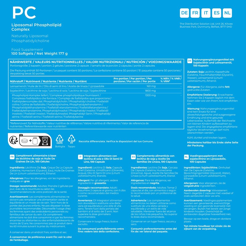 BodyBio PC Phosphatidylcholine for Brain Health, Mental Clarity, Cognitive Function,
