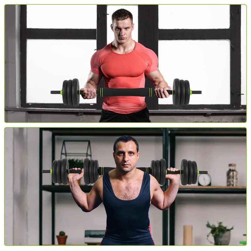 4-in-1 Adjustable Dumbbell Set 66Lbs, Home Gym Weights Set Converts