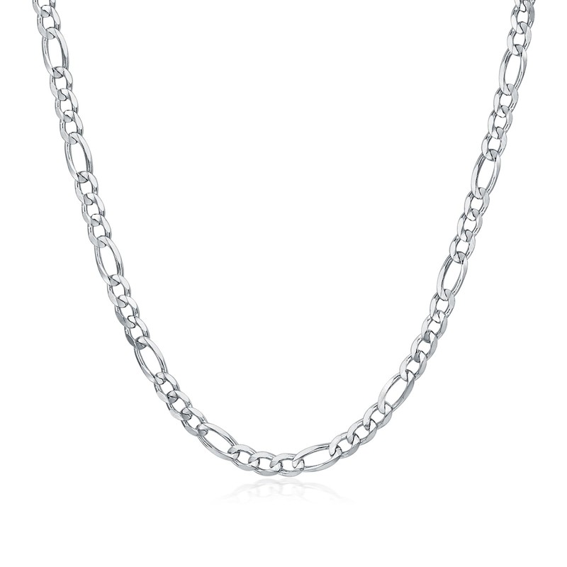 Dacc & Aya Sterling Silver Diamond-Cut Figaro Chain for Men