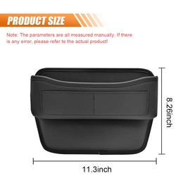 LAINLOY Car Seat Gap Filler Organizer, Universal Car Seat Storage Box with Card Holder, Front Seats Leather Gap Filler, Interior Car Accessories for Phones, Glasses, Keys (Black)