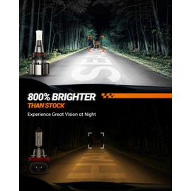 SEALIGHT 9006 LED Bulb, 46000LM 800% Brighter, HB5 Bulb 6500K Cool White, Plug-N-Play IP68 Waterproof, Pack of 2