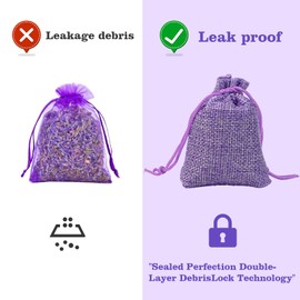 Yaoyunfangjin 24 Sachets (12 Lavender +12 Litsea Cubeba) - Leak-Proof Linen Bags, Natural Floral & Lemon Scents for Closet, Drawer, Car Freshness