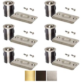 Brushed Nickel Closet Door Drive-in Ball Catch with Strike Plate (6 Pack, Satin Nickel)
