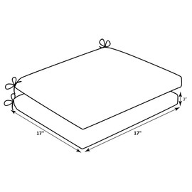 QILLOWAY Outdoor Indoor Chair Pads,Seat Cushions, Square Foam Dining Chair Patio Cushion Set of 4, All Weather, 17" Lx17 Wx3 D (Orange)