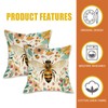 Bumble Bee Floral Decorative Throw Pillow Covers 18 x 18