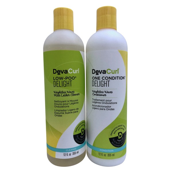 DevaCurl Low Poo Delight Cleanser & One Conditioner Delight Set 12 OZ Each