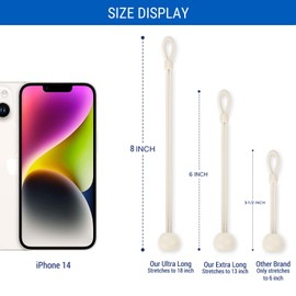 IVYSUN Universal Shade Bungee Tie Downs Ultra Long Replacement Parts,Weather Resistance,Compatible with Coolaroo Exterior Roller Shade,Outdoor Blinds,Outdoor Roller Shade(Begie,2 Pcs,8Inch)