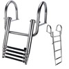 Hoffen 4 Step Pontoon Boat Ladder, Stainless Steel Telescoping Folding