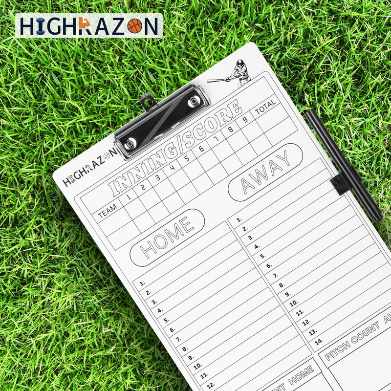 HIGHRAZON Baseball Coaches Clipboard, White Double-Sided Dry Erase Coach Clipboard,