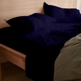 Kotton Culture 1000 Thread Count 100% Egyptian Cotton Full Sheet Set – 4 Piece Premium Hotel Luxury Bedding Soft Cooling Durable Bedsheet -15” Deep Pocket Wrinkle Resistant Sheets (Full, Navy Blue)