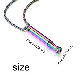 PSFXBM PSFXBM 2PCS Anxiety Necklace Breathing, Stainless Steel Breathing Necklace Anxiety Relief Whistle Necklace, for Meditation, Anxiety Relief, Relaxation, and Exercis (Silver,Colored)