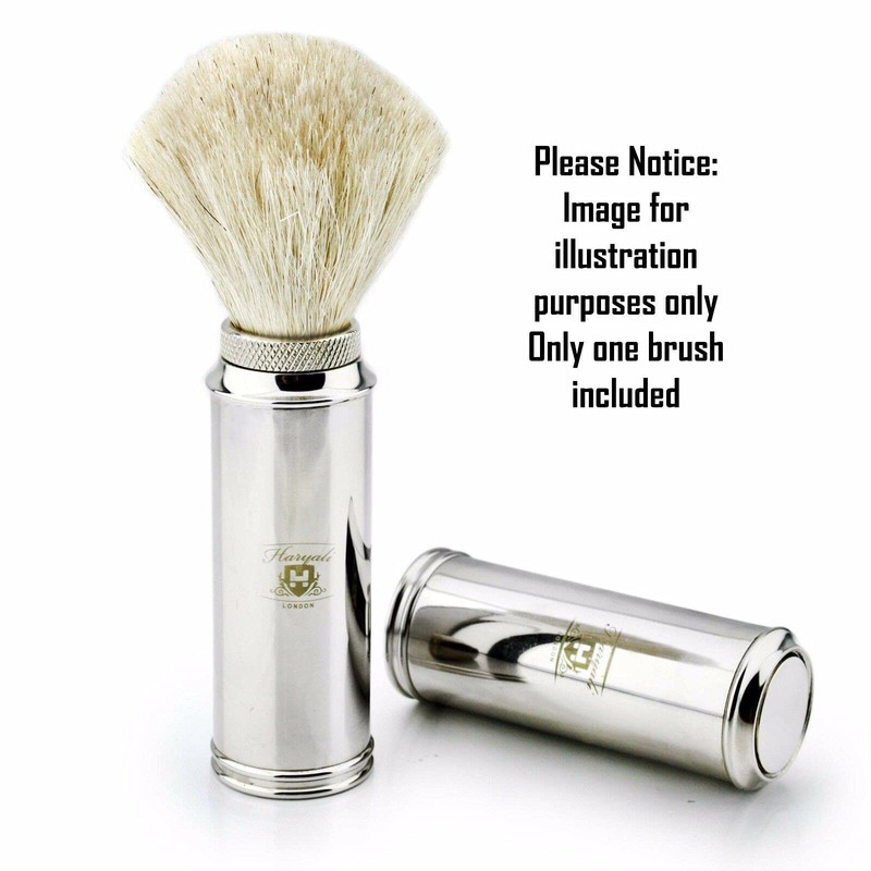 Men's Stainless Steel Shaving Brush with White Badger Hair. Easy