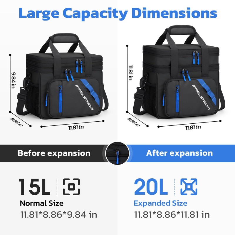 Maelstrom Lunch Box, 20L Insulated Lunch Bag for Men Women,