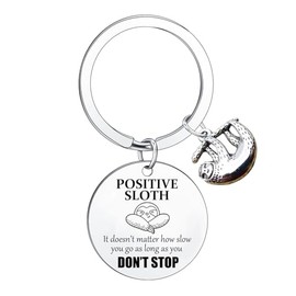 Hgreiwgk Positive Sloth Keyring Inspirational Gifts for Women Sloth Gifts for Bestie Friends Colleagues Birthday Gift Motivational Keyring