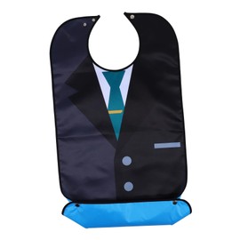 Mikinona Suit Pattern Adult Bib for Men Lightweight Eating Protector for Seniors Easy to Use Compact Storage for Father Day Functional Clothing Protector for Elderly