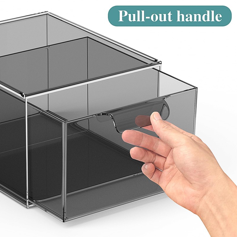 SpaceHacks 6 Pack Stackable Makeup Organizer and Storage, Acrylic Organizers，Clear