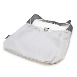 Ecojeannie 4 Pack Ripstop Nylon Draw-String Reusable Shopping Bag, Reusable Grocery Bag, Built-in Pouch, Inner Pocket (Gray-Gray-Gray-Gray)