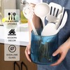 FERAHI Blue Utensil Holder, 6.3" Glass Kitchen Utensil Holder for