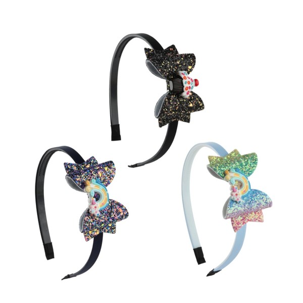 TOVINANNA 10/11/12 Size Variety Sequin Hair Band Headwrap Bowknot Rainbow