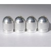 Silver Dome Aluminum Tire Valve Stem Caps with Neoprene O-Ring