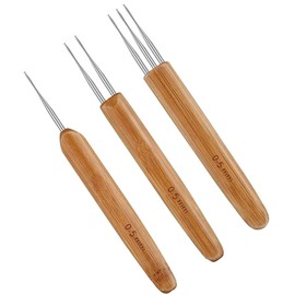 JFFX 3 Pcs Dreadlock Crochet Hook for Hair, Dreadlock Needle Tool for Braid Craft 1 Hook, 2 Hooks, 3 Hooks 0.5mm