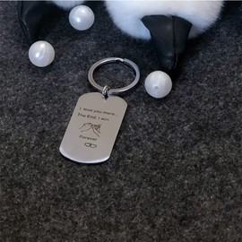 Couple Gifts to My Love Keychain Gift for Boyfriend Husband Wife Girlfriend Anniversary Valentine's Day Birthday Couple Key Ring for Soulmate Lover Him Her (Silver)