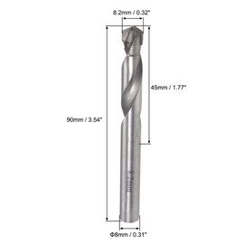sourcing map Pack of 2 Carbide Twist Drill Bits 8.2 mm for Stainless Steel Copper Aluminium Zinc Alloy Iron