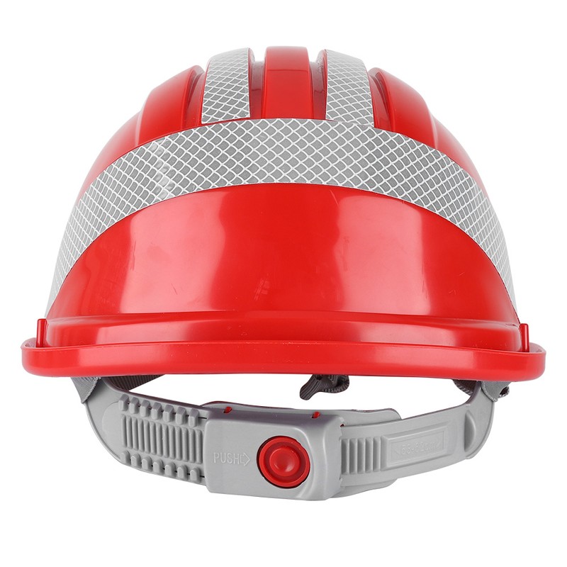 Construction Site Protective Cap Ventilate ABS Hard Hat Reflective Stripe