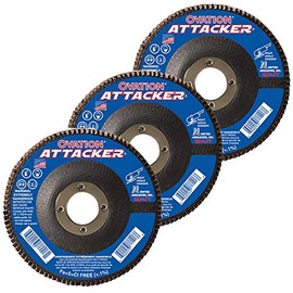 United Abrasives SAIT Ovation Attacker Type 27 High Density Flap Discs 4-1/2 inch - 80 Grit Qty 5
