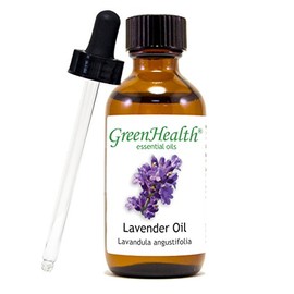 GreenHealth Lavender Oil 100% Pure Therapeutic Grade - 2oz with Glass Dropper