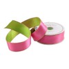 Caspari Pink & Green Reversible Satin Wired Ribbon - Three