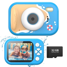 Tosaju Kids Camera Waterproof 48MP 10M Underwater Camera for Kids 1080P 10x Digitalzoom Digital Action Camera with 32GB Card Videocamera Fotocamera Gifts for Boys Girls