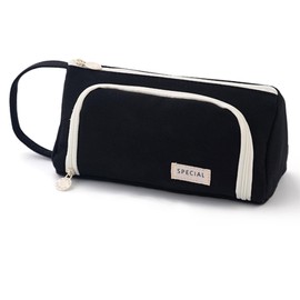 ONCCI Federmäppchen Mädchen Mäppchen Federtaschen Große Kapazität Teenager Etui Stifte Pencil Case für Schule & Büro (Creme-Schwarz)